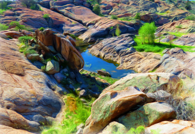 Rocky Riverbed with Water