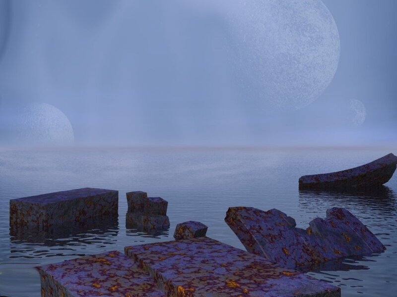 Rocky Ruins in Water