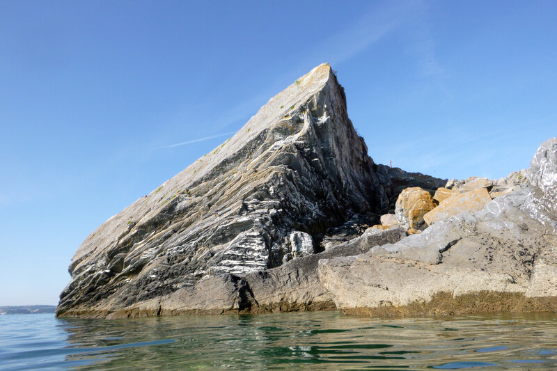Rocky Sea Stack — Blue, Serene