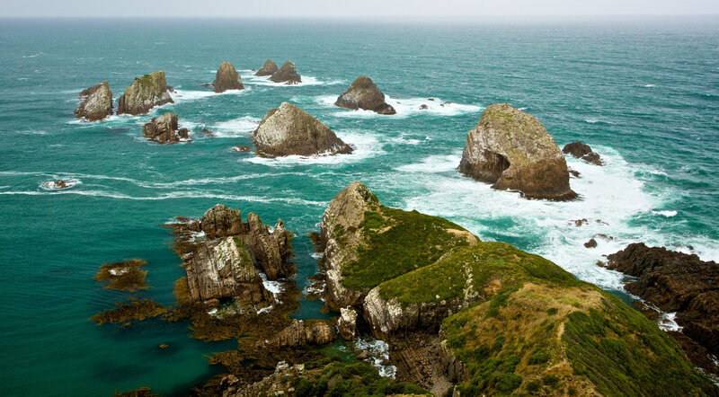 Rocky Sea Stacks — Blue, Dramatic, Photograph