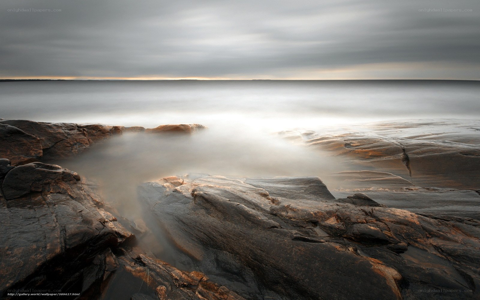 Rocky shore at dawn