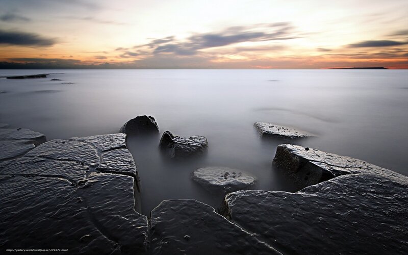 Rocky Shore at Sunset