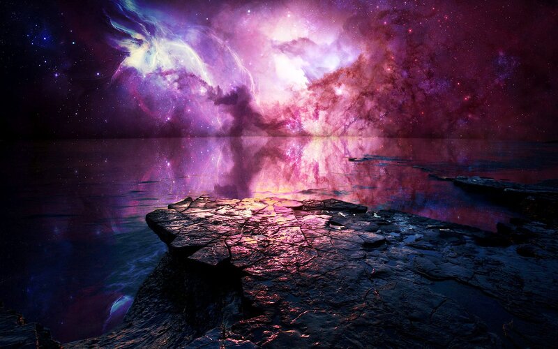 Rocky Shore under Nebula