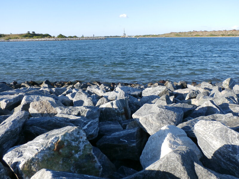 Rocky Shoreline at Bay — Blue