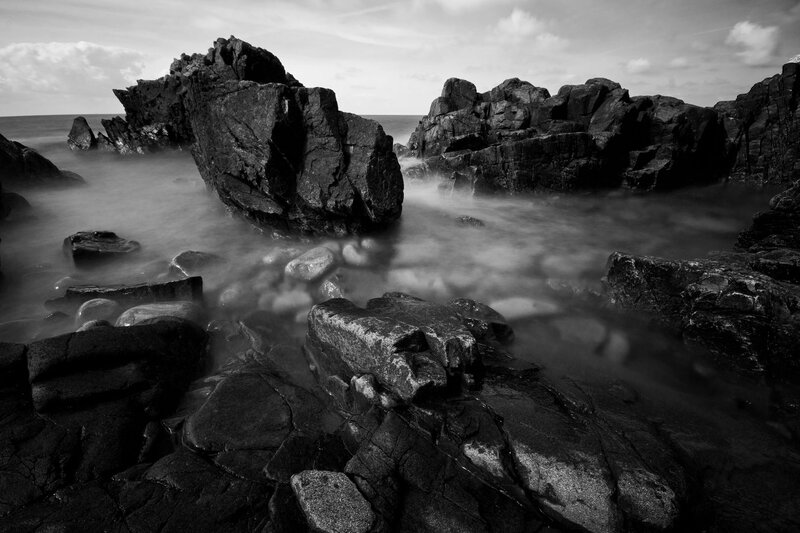 Rocky Shoreline at Coast — Black