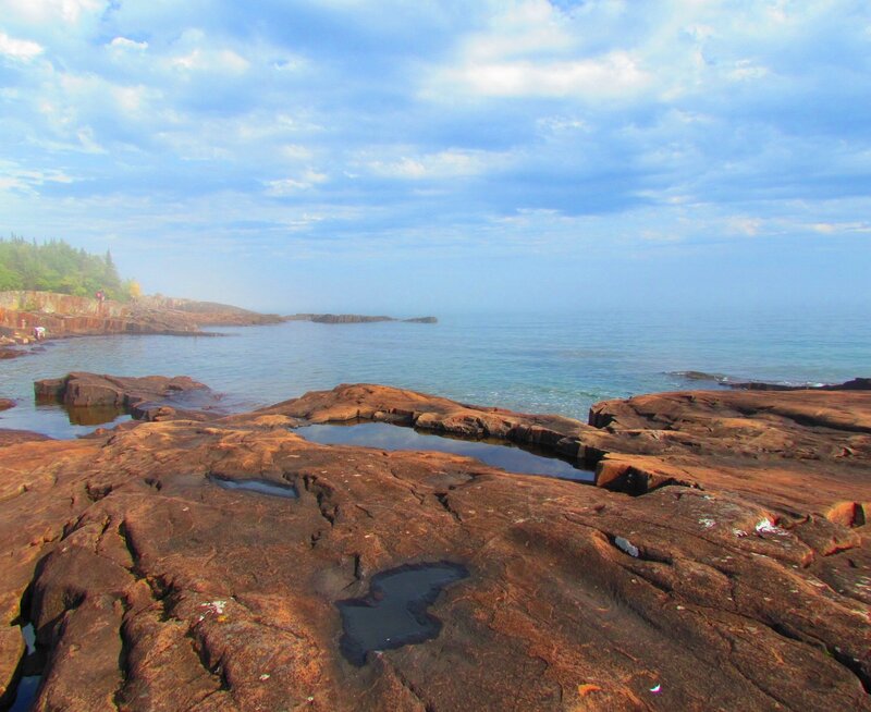 Rocky Shoreline at Coast — Blue