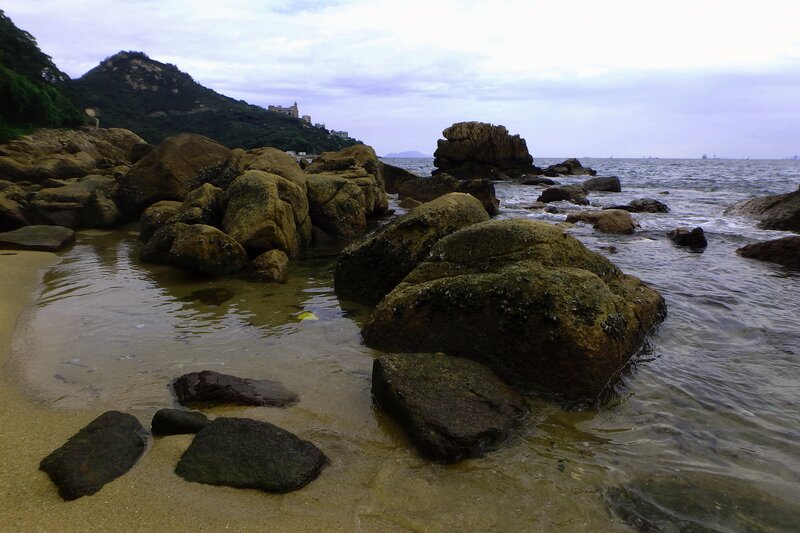 Rocky Shoreline at Coast — Gray, Calm