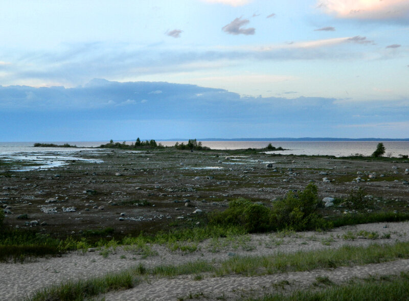 Rocky Shoreline at Dusk — Blue, Calm