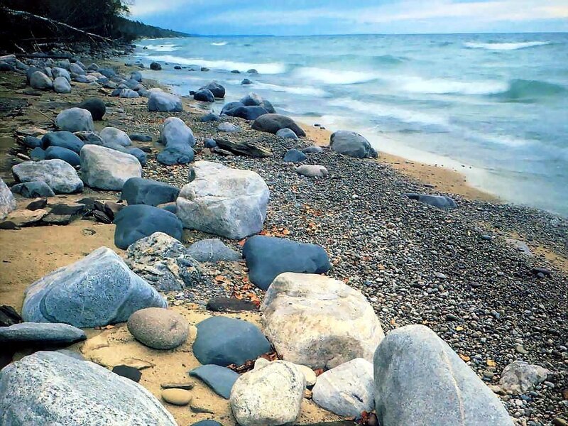 Rocky Shoreline — Blue, Calm