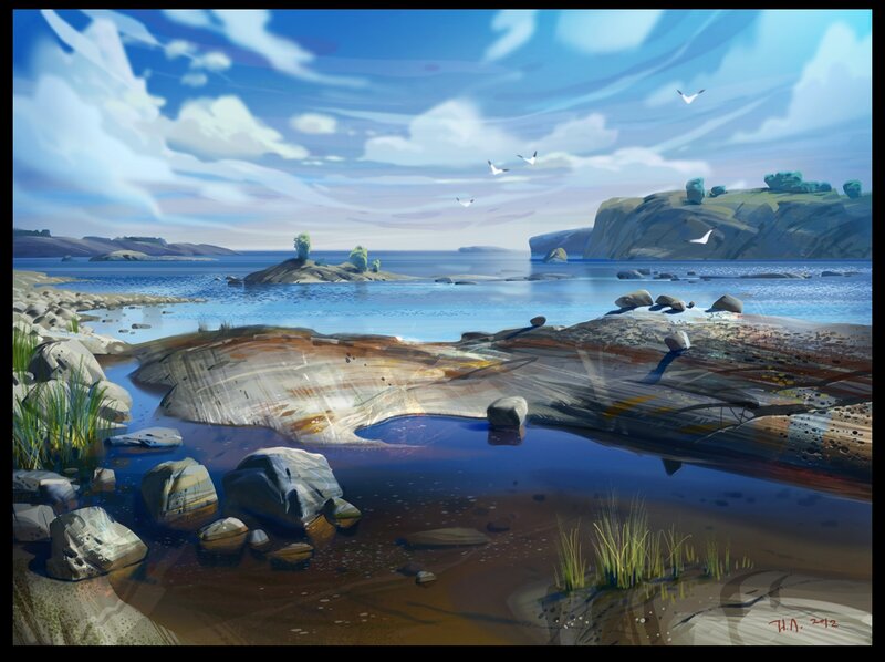 Rocky Shoreline Landscape