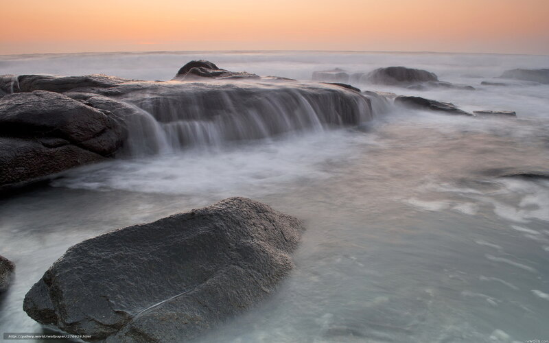 Rocky Shoreline Waterfall