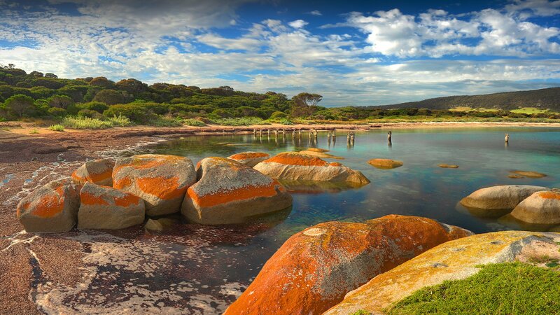 Rocky Shoreline with Lagoon