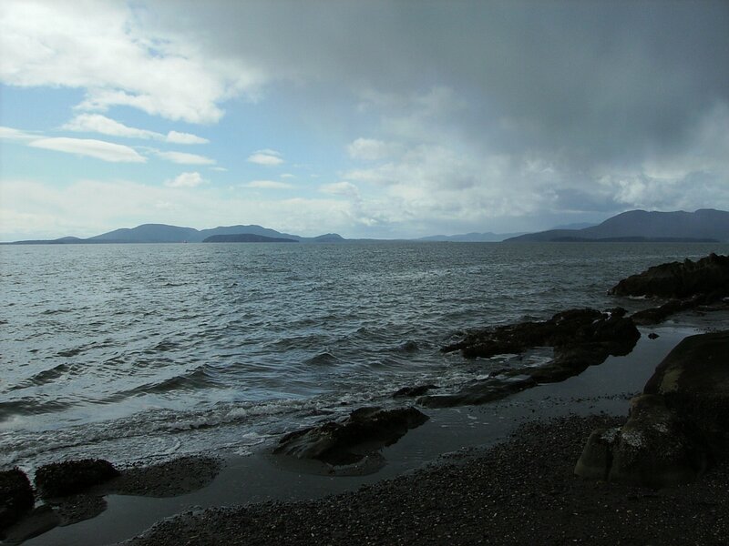 Rocky Shoreline with Sea — Blue