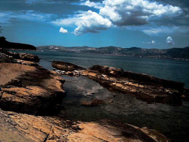 Rocky Shoreline with Sea