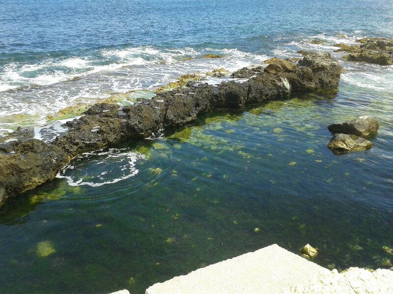 Rocky Shoreline with Tide Pool — Blue, Calm