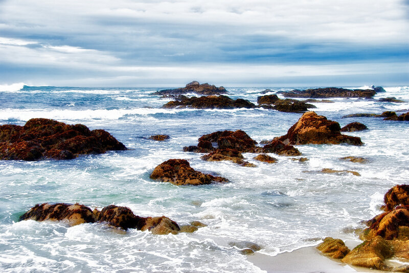 Rocky Shoreline with Waves