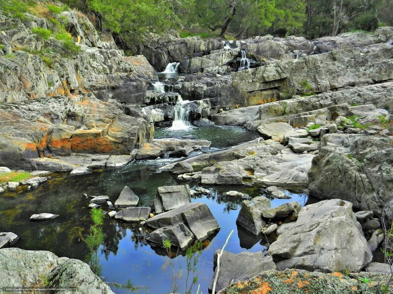 Rocky Stream with Waterfall