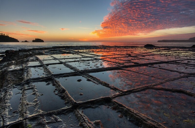 Rocky Tidal Pools — Orange, Dramatic