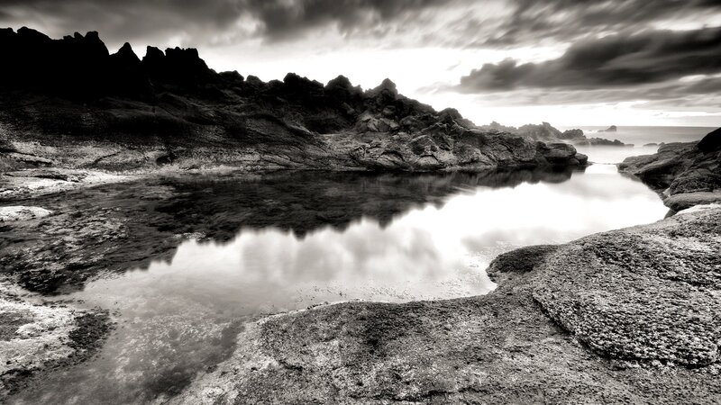 Rocky Tide Pool — Black, Dramatic