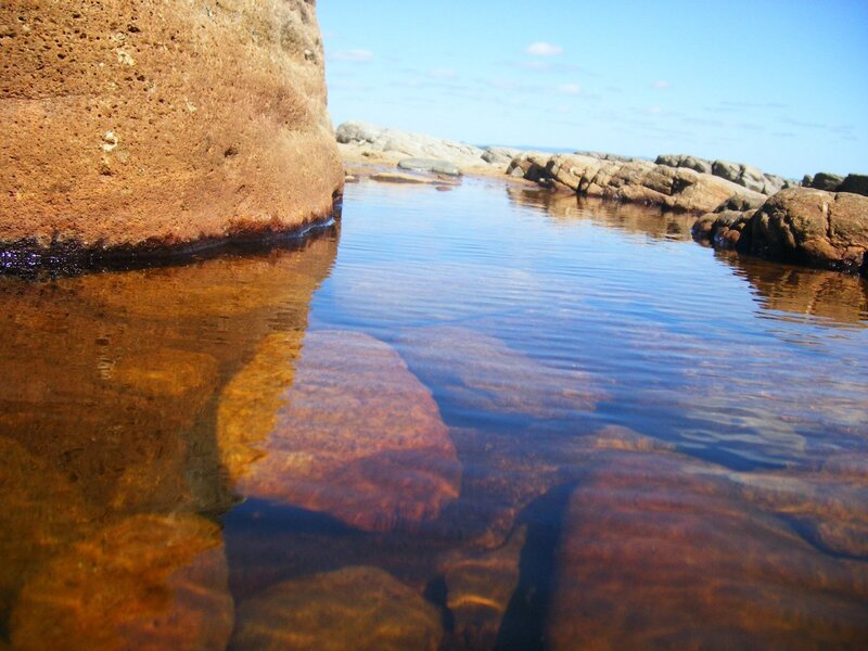 Rocky Tide Pool — Blue, Serene, Afternoon, Photograph