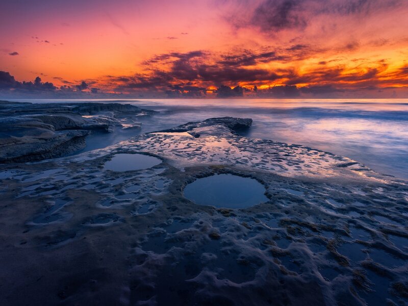 Rocky Tide Pools — Orange, Dramatic