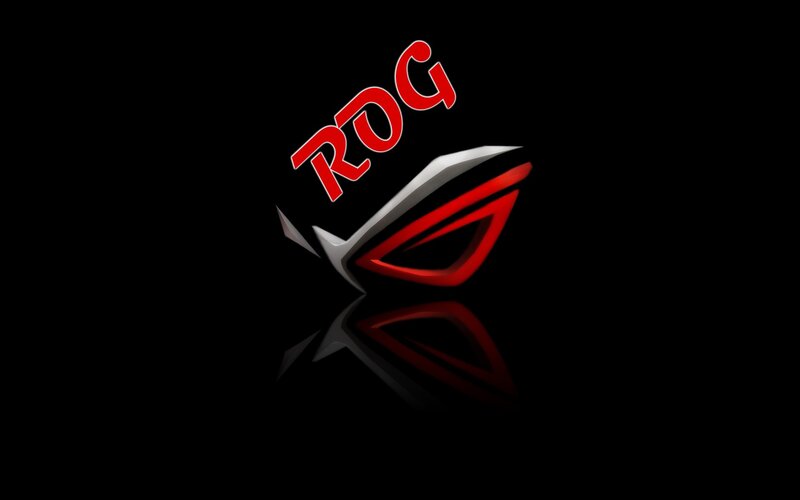 ROG logo on black background