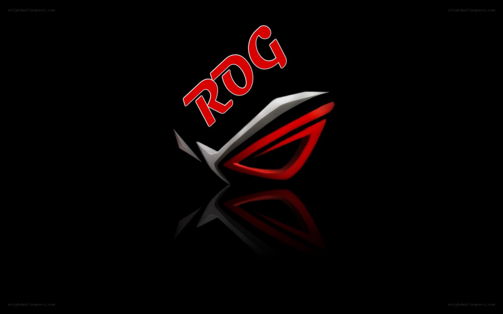 ROG logo on black background