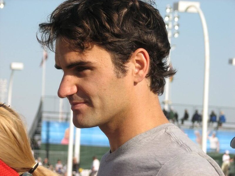 Roger Federer at a tennis event