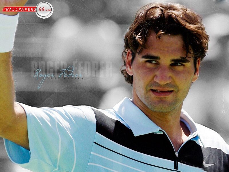 Roger Federer celebrating