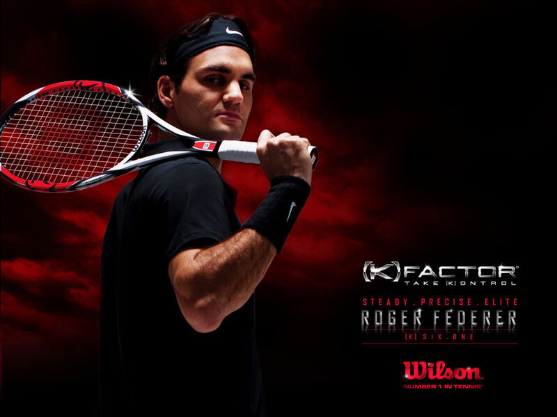 Roger Federer Holding Racket