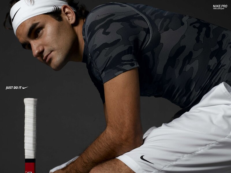 Roger Federer in Nike Pro gear