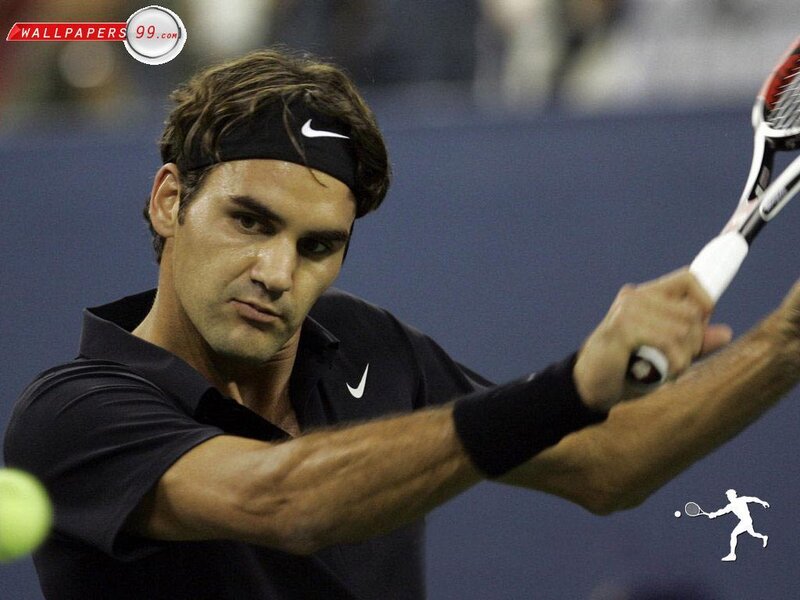 Roger Federer playing tennis