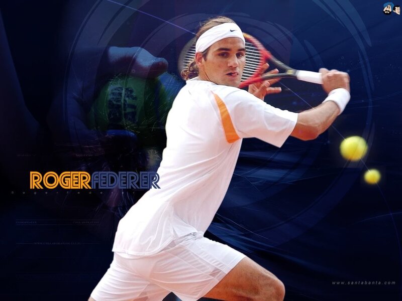 Roger Federer tennis action
