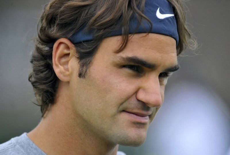 Roger Federer wearing headband