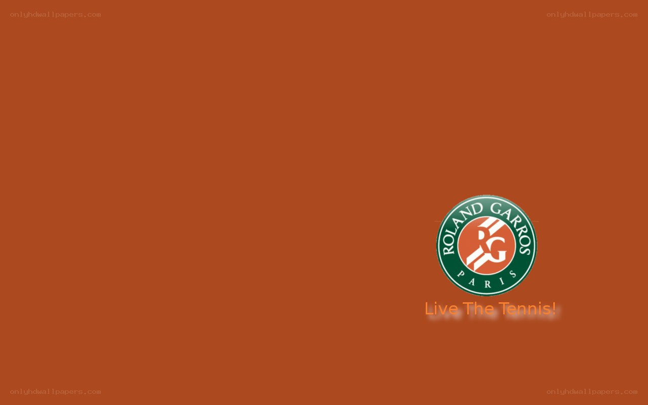 Roland Garros logo on brown
