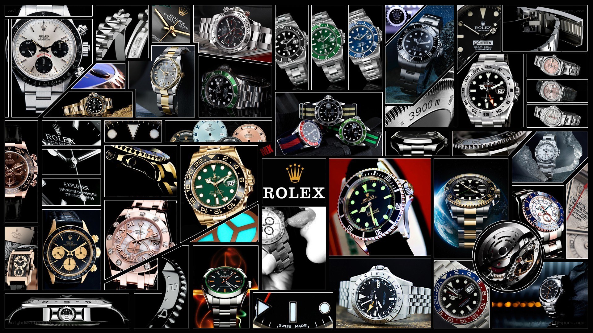 Rolex watch collection collage