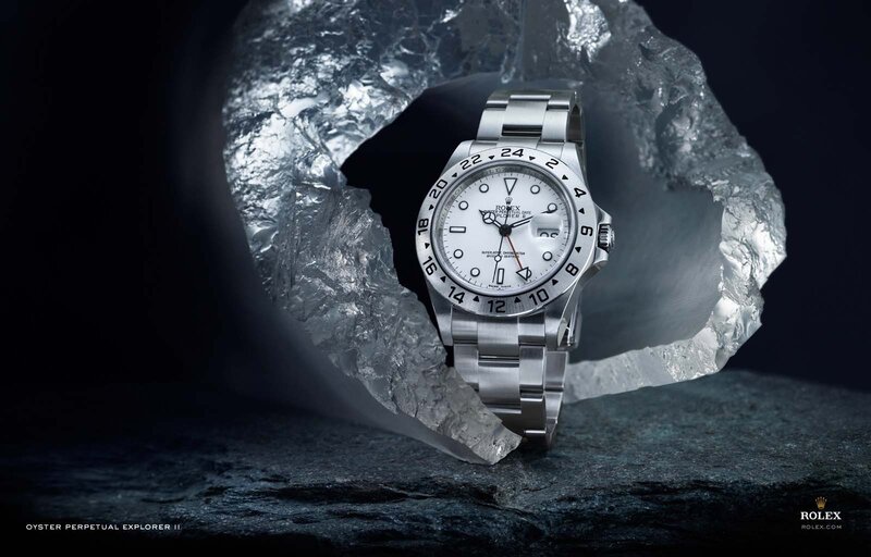 Rolex watch in ice