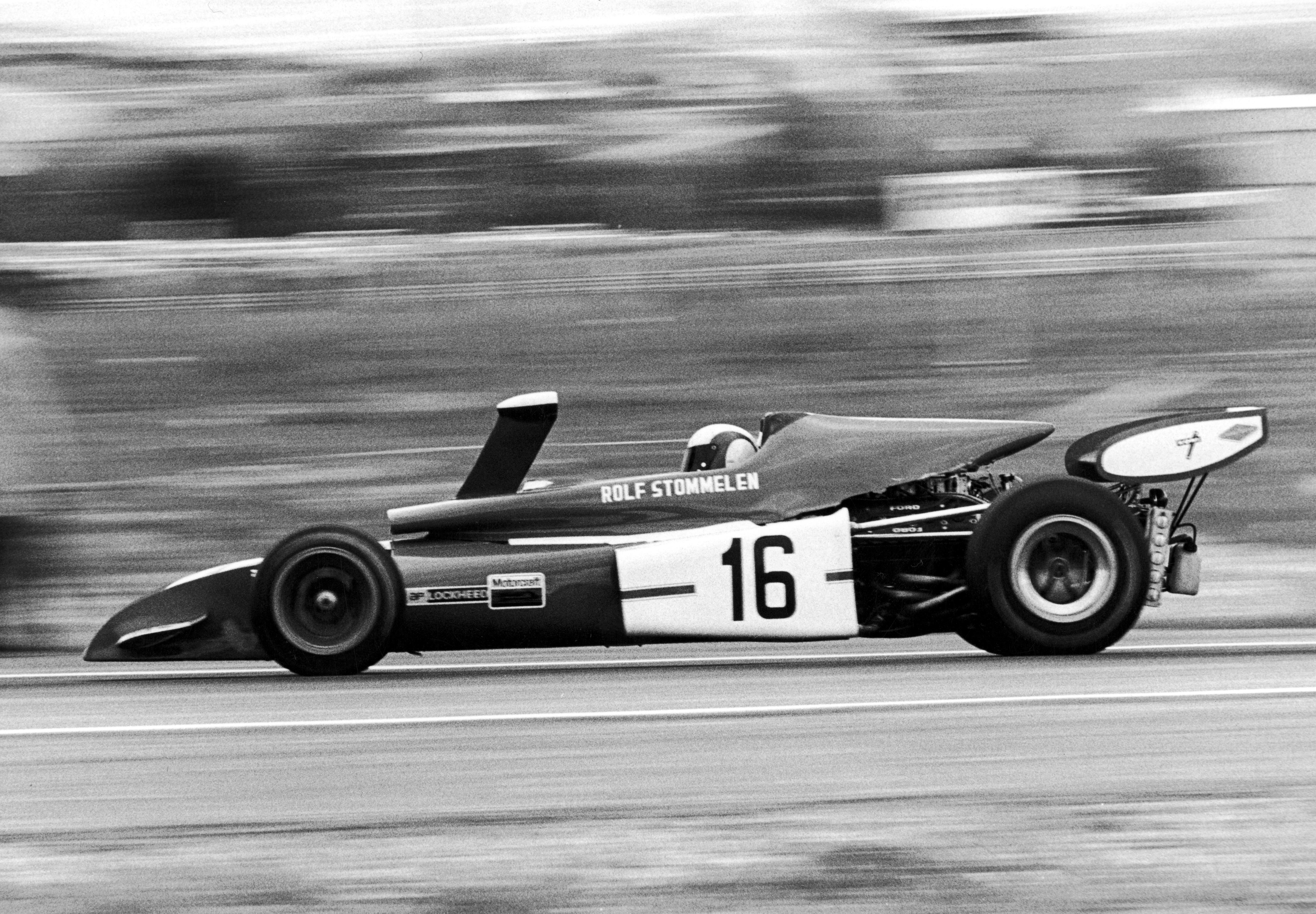 Rolf Stommelen in a race car
