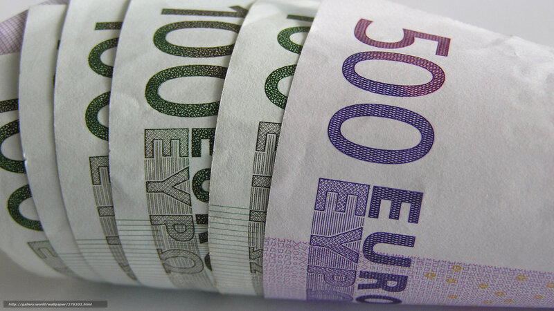 rolled euro banknotes