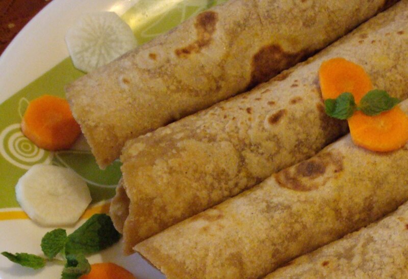 Rolled Flatbreads with Vegetables