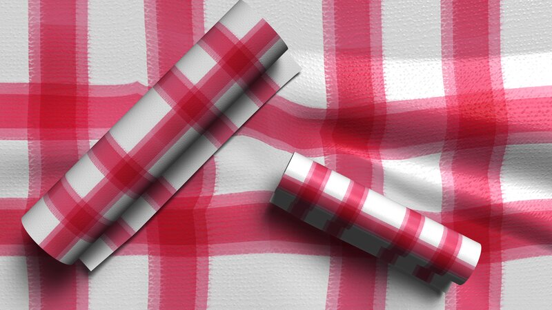 Rolled Red and White Cloth