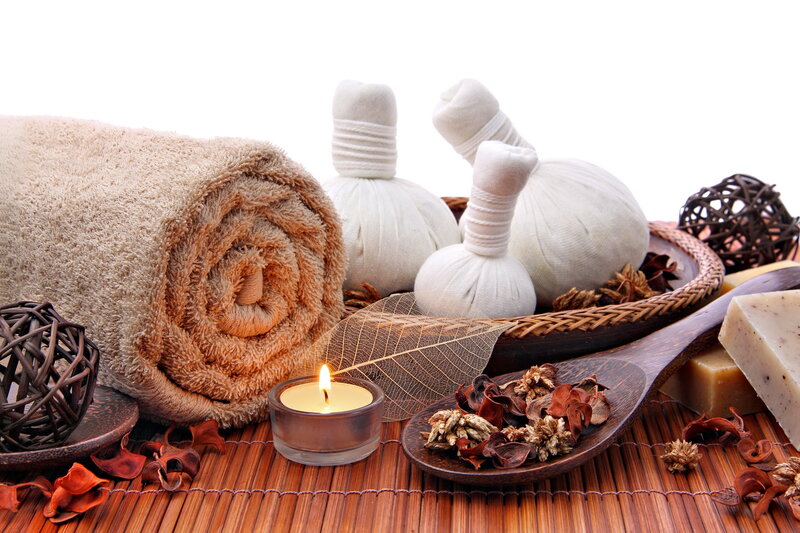 Rolled Towel and Massage Balls