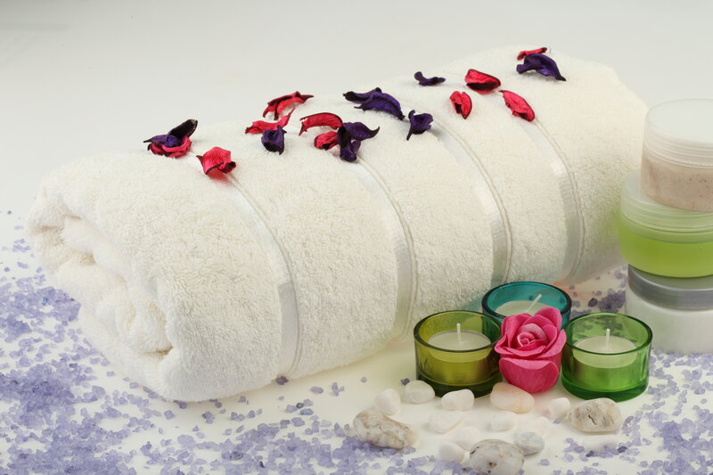 Rolled Towel with Petals