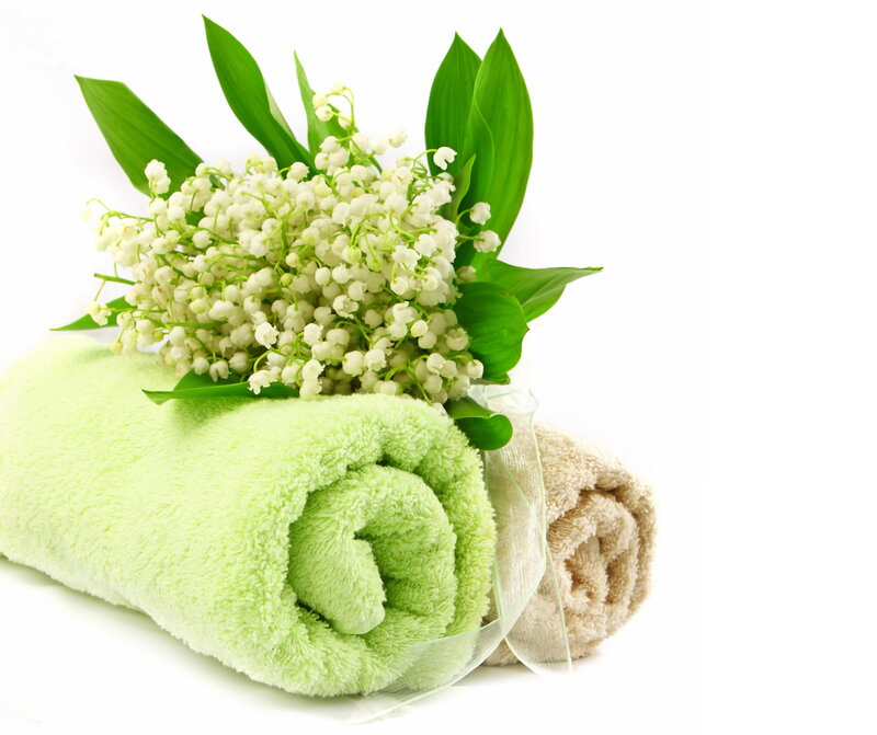 Rolled Towels with Flowers