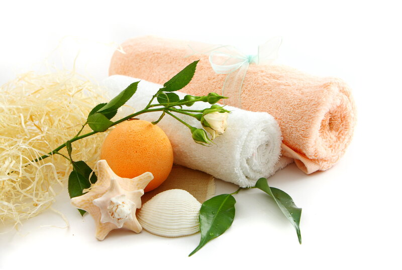 Rolled Towels with Shells