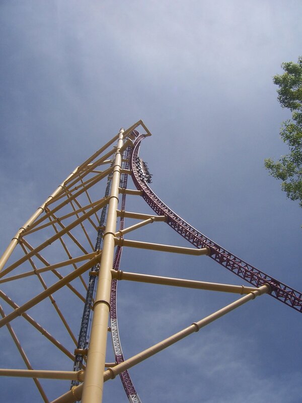 Roller coaster ascending