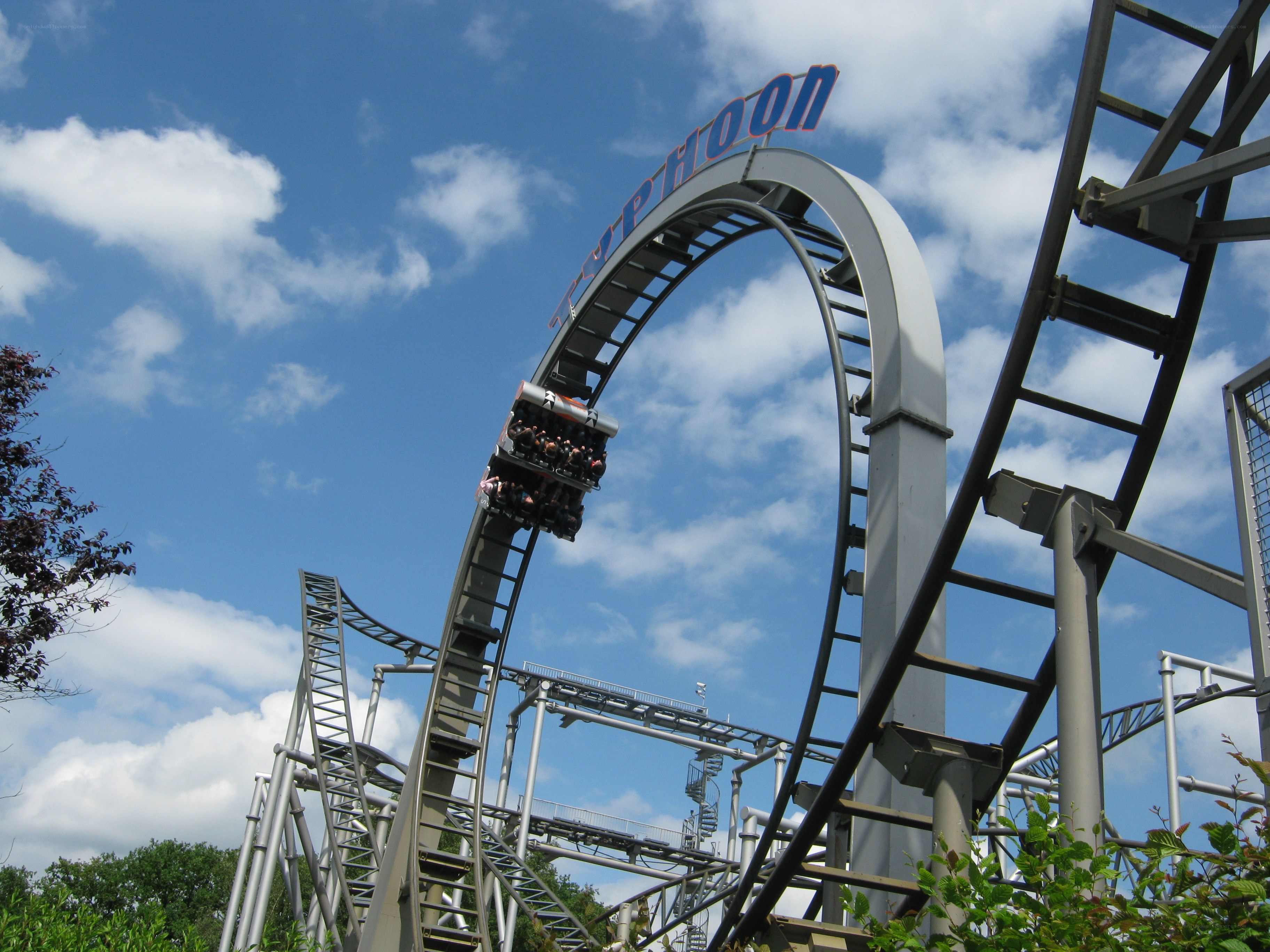 Roller coaster at amusement park