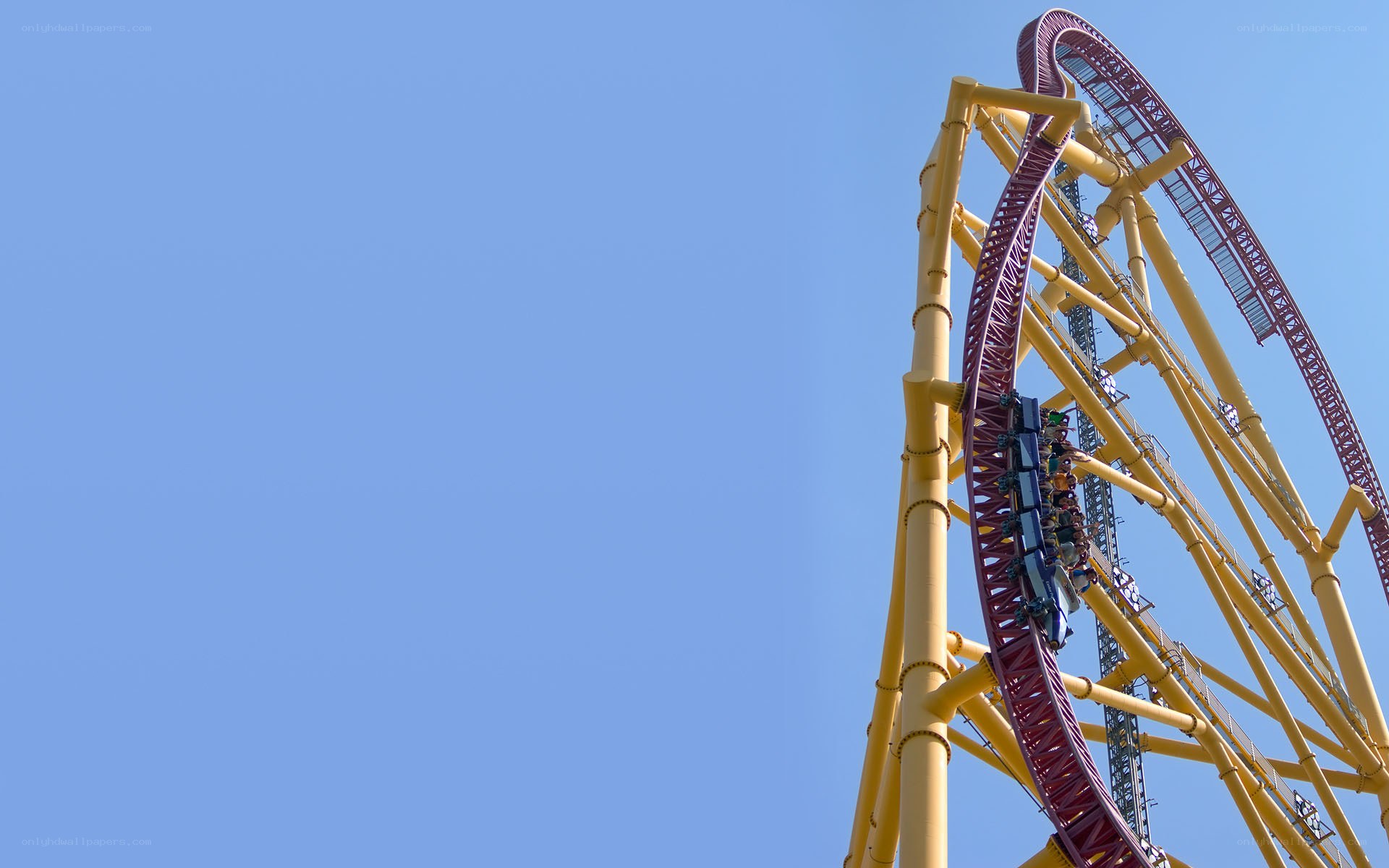 Roller coaster at amusement park