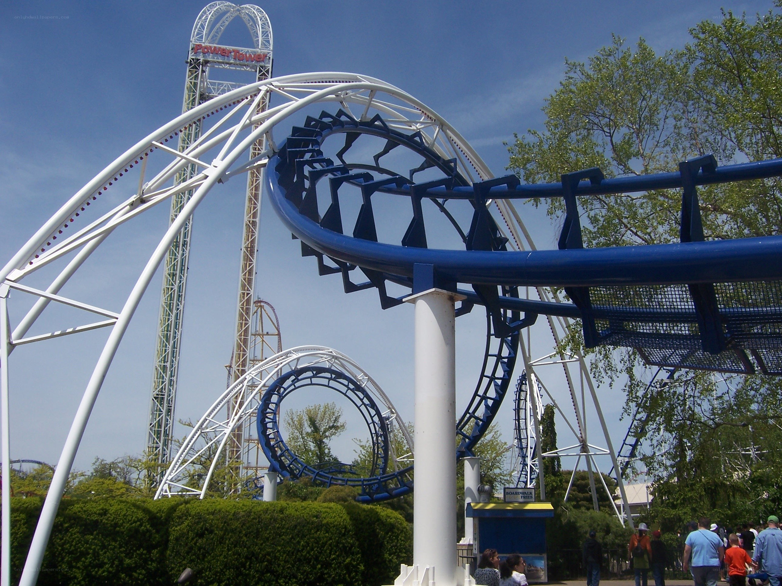 Roller coaster at an amusement park