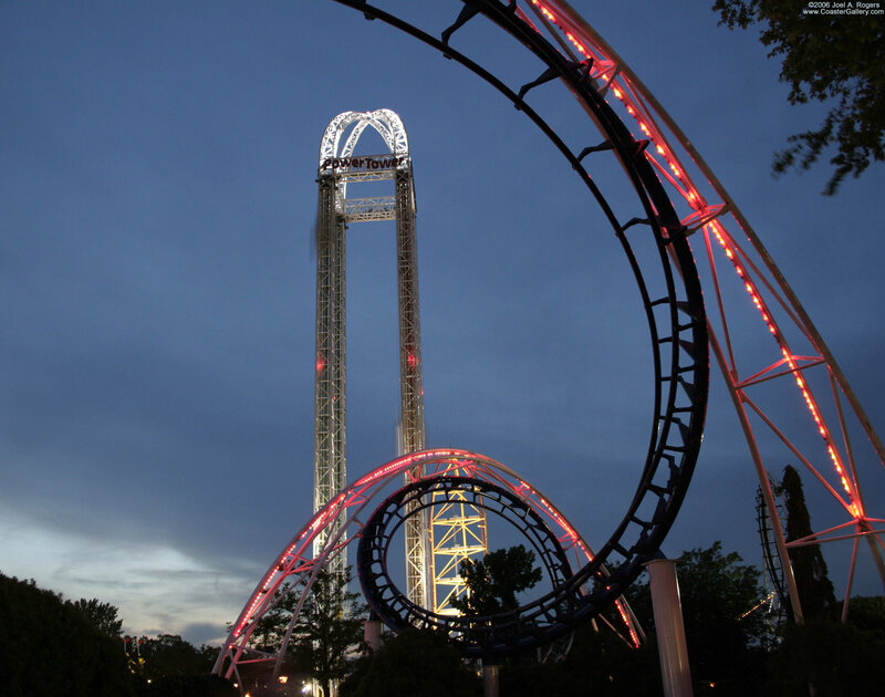 Roller Coaster at Dusk — Blue